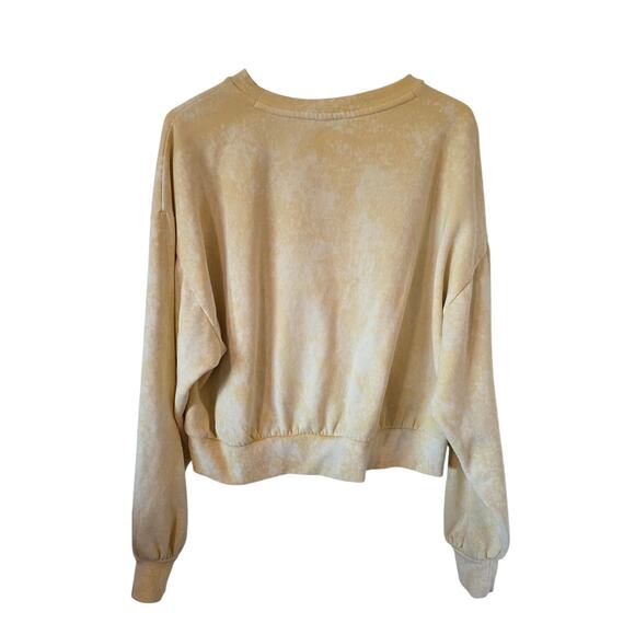 Daily Practice Oh So Good Tie Dye Oversized Crop  Sweatshirt Medium Yellow - Picture 3 of 4